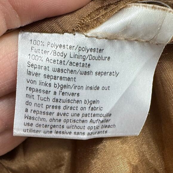 Basler Brown Faux Suede Maxi Skirt Size 16 Long Zip Front Classic Elegant EU 46 - Picture 6 of 7